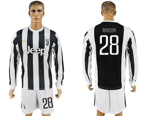 Juventus #28 Rincon Home Long Sleeves Soccer Club Jersey